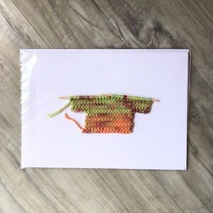Hand-knit sweater card